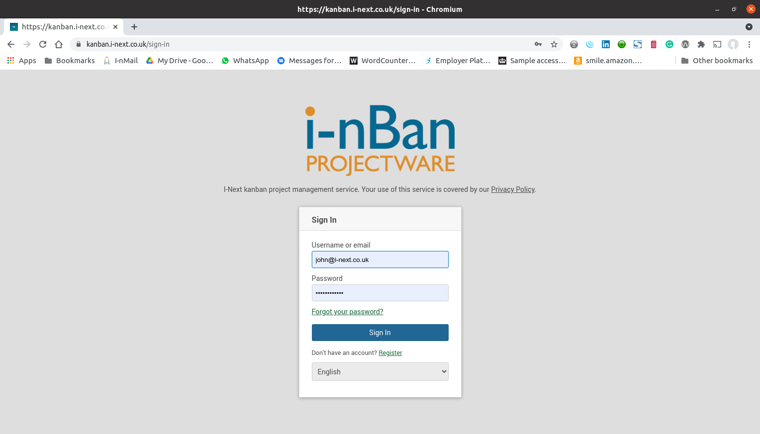 I-nBan Login pages