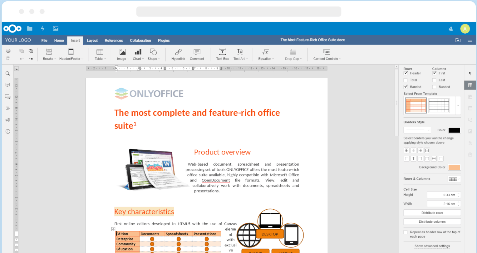 Nextcloud OnlyOffice Wordprocessor